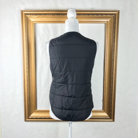 EILEEN FISHER Black snap quilted puffer vest, XS - Picture 5 of 7